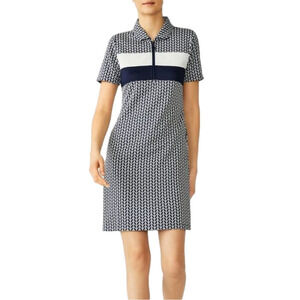 Tory sport jacquard Navy White Color Block Dress Activewear Size XS Like New